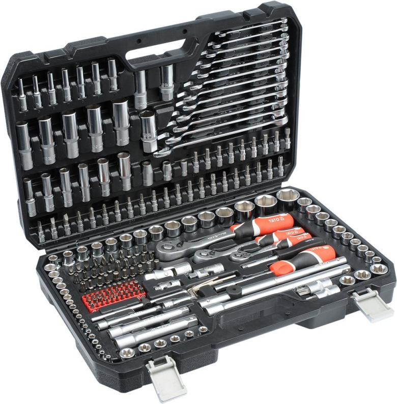 ZESTAW NARZĘDZIOWY XXL 1/4'', 3/8'', 1/2'' KPL. 216 SZTUK YT